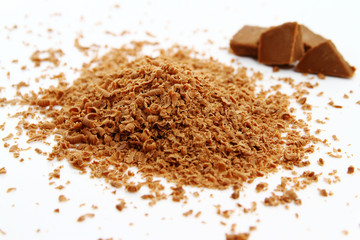 Grated chocolate background