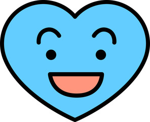 Blue Heart emoticon icon