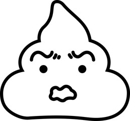 Line drawing of poo emoticon icon