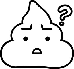 Line drawing of poo emoticon icon