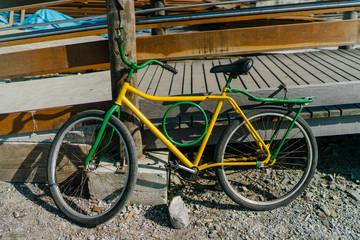 Fototapeta na wymiar Parked Bicycle in Matinhos, Brazil