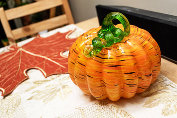 Glass Pumpkin Decoration