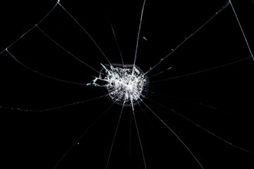 Texture broken glass with cracks. Abstract of cracked screen Smartphone from shock.