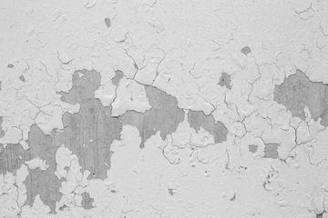 Vitrage gordijnen Verweerde muur white wall with cracks background