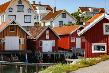 Wooden fishing huts Sweden, Scandinavia