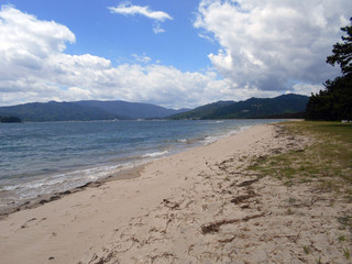 Amanohashite beach a day in summer in june