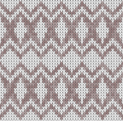 Knitting classic vintage geometric pattern. Knitted realistic ethnic seamless background, texture. Vector national seamless background for banner, site, greeting card, wallpaper. Vector Illustration.