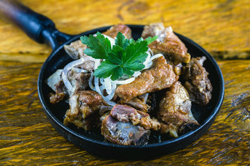 Typical pork ribs from Brazil. Gastronomic tourism concept. Roast beef of the state of minas gerais