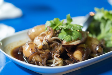 Sweet boiled squid (Thai called maug toam whan)