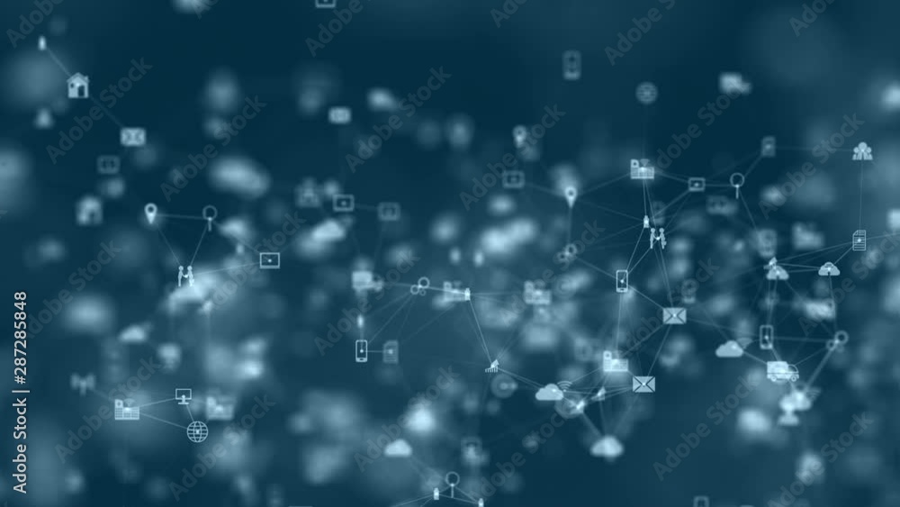 Poster technology network of global network connection and data connections concept. with social network ic