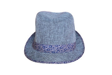 Summer hat, Vintage Straw hat fasion with flower ribbon isolated on white background. with clipping path