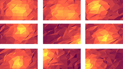 Naklejka na ściany i meble Orange Red Low polygon gradient background