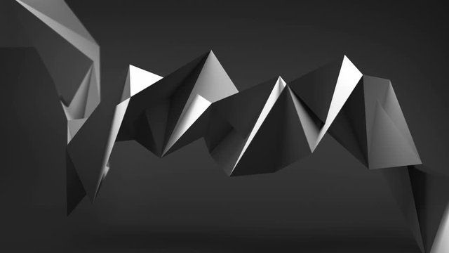 Abstract futuristic black shape. Loopable 3D render animation 4kUHD 3840x2160
