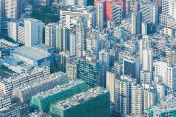 Fototapeta premium Aerial view of downtown of Hong Kong City