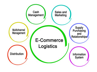 Obraz premium Five Components of E-Commerce Logistics.