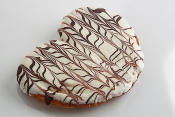 chocolate palm tree black and white, is a sweet of black and white chocolate palm tree, it is a sweet of puff pastry and chocolate