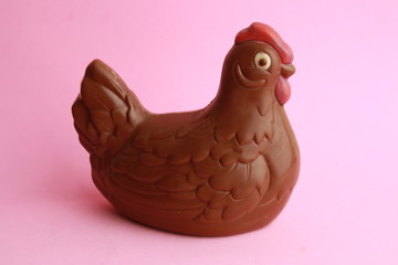 chocolate hen laying easter eggs