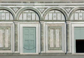 Details of facade of Historical building in Florence, Italy