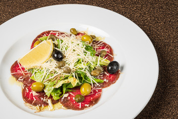 beef carpaccio with parmesan and lemon