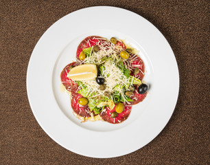 beef carpaccio with parmesan and lemon