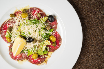 beef carpaccio with parmesan and lemon
