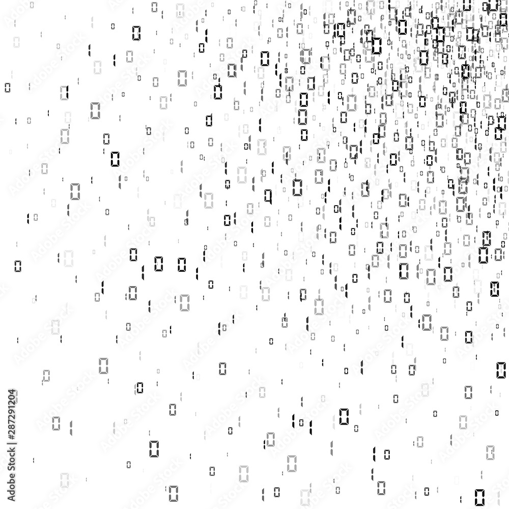 Poster Binary code. Random stream of numbers zero and one. Matrix background in green colors. Vector illustration isolated on white background