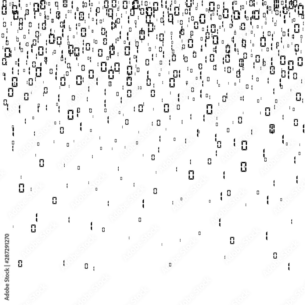 Poster Binary code background. Digital data stream encoding. Matrix. Vector illustration