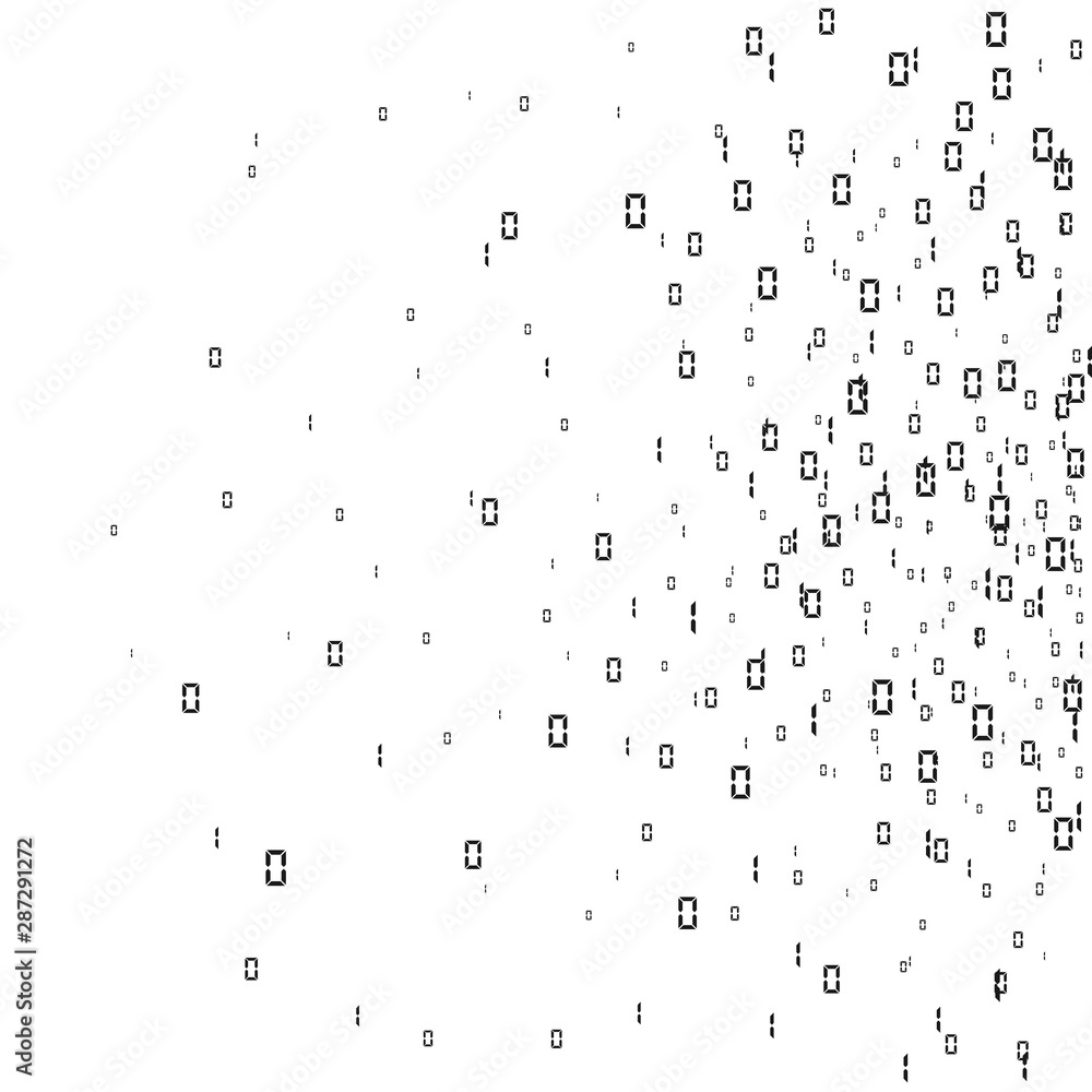 Poster Binary code background. Digital data stream encoding. Matrix. Vector illustration isolated on white background