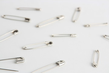 sewing pin on white background