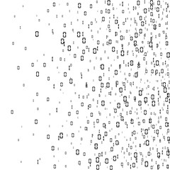 Fototapeta na wymiar Digital data stream encoding. Random binary numbers. Matrix background. Vector illustration isolated on white background