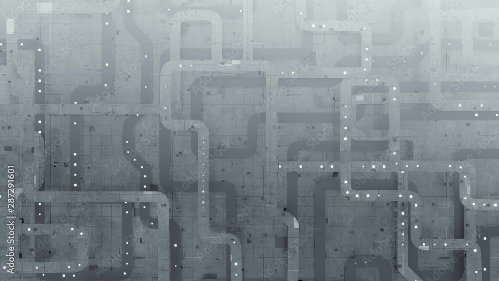 Poster abstract futuristic technology grey board. futuristic technology stylized design. seamless loop 3d r
