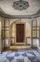 Detail Of Pietra Dura Work At The Shish Mahal (Palace of Mirrors), Amber Palace near Jaipur, Rajasthan, India