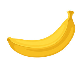 One ripe banana. Vector illustration on a white background.