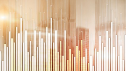 Mixed Media Stock Market Corporate background. Concept City Trading 2.0