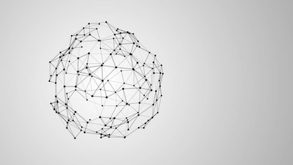 The ball spins and collapses. Looped video.4K. Pleksus. - Powered by Adobe