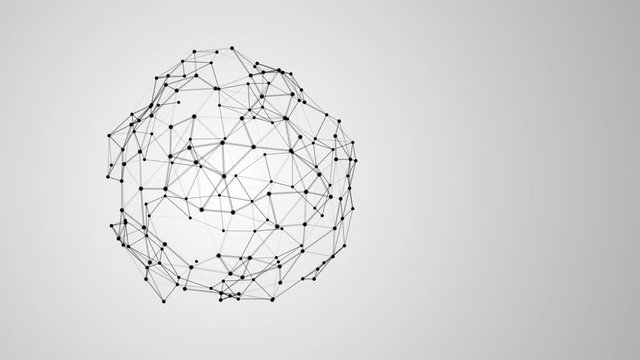 The ball spins and collapses. Looped video.4K. Pleksus.