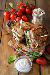 Fresh homemade sandwich