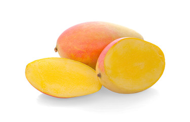 Ripe mango isolated on white Clipping Path