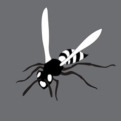 vector, isolated, icon, on a gray background bee, wasp