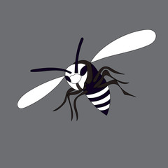  icon, on a gray background bee, wasp