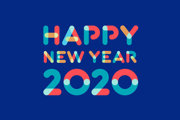 Happy new year 2020 greeting card design
