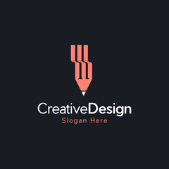 Fototapeta premium Pencil flat icon. Single high quality outline symbol of graduation for web design or mobile app, Flat style pencil icon or logo design element, editable abstract vector, simple and clean