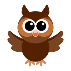 Cute owl character cartoon for kid.