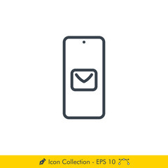 Mail (Message) App Icon / Vector - In Line / Stroke Design