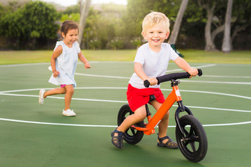 Children being active and playing outdoor.