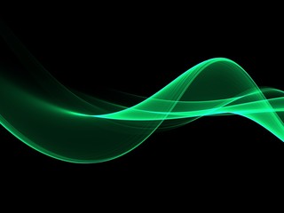 Abstract Green Background, Futuristic Wavy