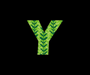 Green Nature Y Letter Logo Icon, Green Grass Letter Y Icon.