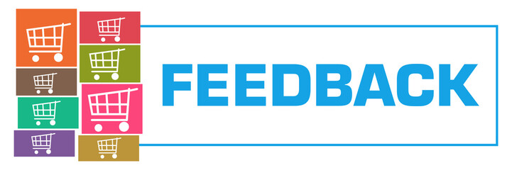 Feedback Colorful Shopping Carts Grid Left Box Horizontal 