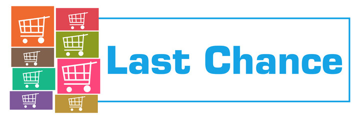 Last Chance Colorful Shopping Carts Grid Left Box Horizontal 