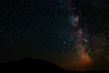 Fototapeta na wymiar Night starry sky in the mountains. Background.
